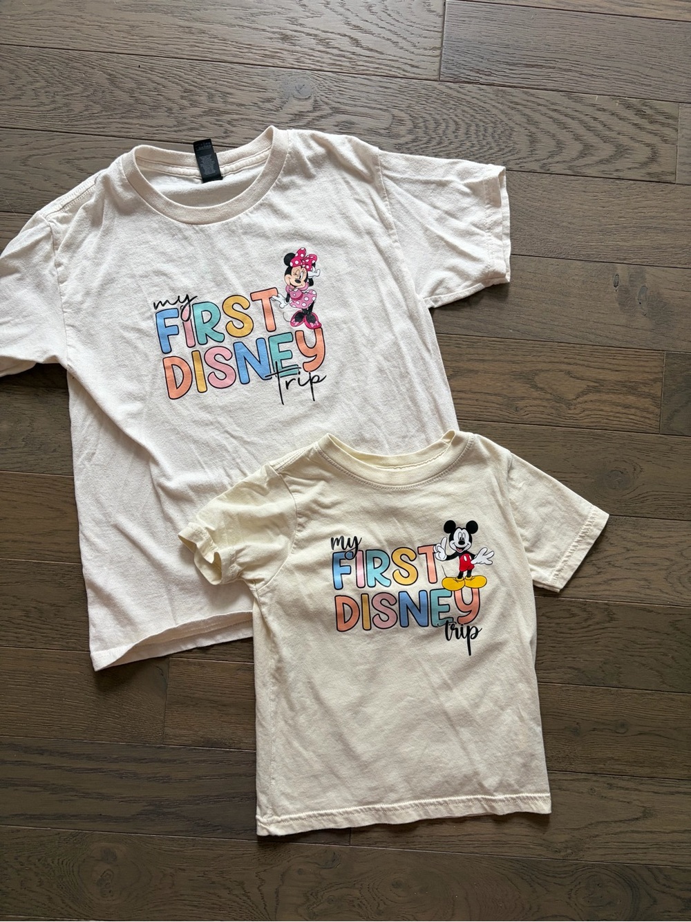 Disney Cream 'My First Disney' Kids Tee with Pastel Lettering